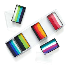 Global Colours. Rainbow Burst – 6 One Strokes Face & BodyArt Refillable FX Palette Sampler 6x 15g