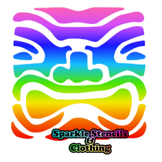 Tiki face Glitter Tattoo