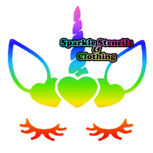 Unicorn Head Hearts Glitter Tattoo