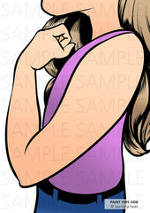 of Sparkling Faces Practice Board A4 - Girl Arm