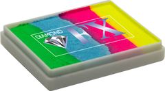 Neon Green , blue, pink and yellow