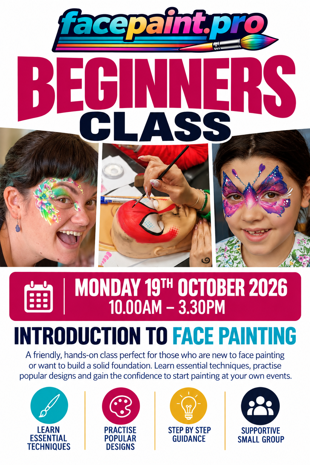 Beginners Face Painting class- Monday 9th November 2026
