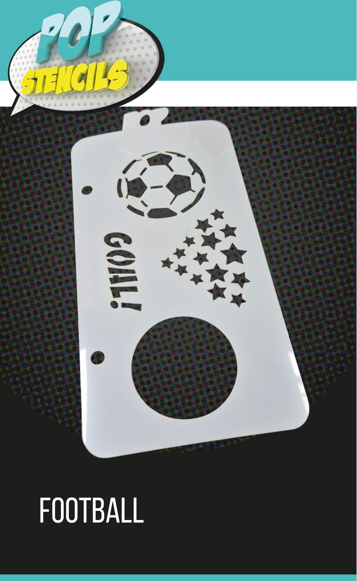 FOOTBALL STENCIL SHOWING BALL AND NEGATIVE SPACE