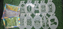 St Patricks Day Mini Stencil Bundle Free Glitter