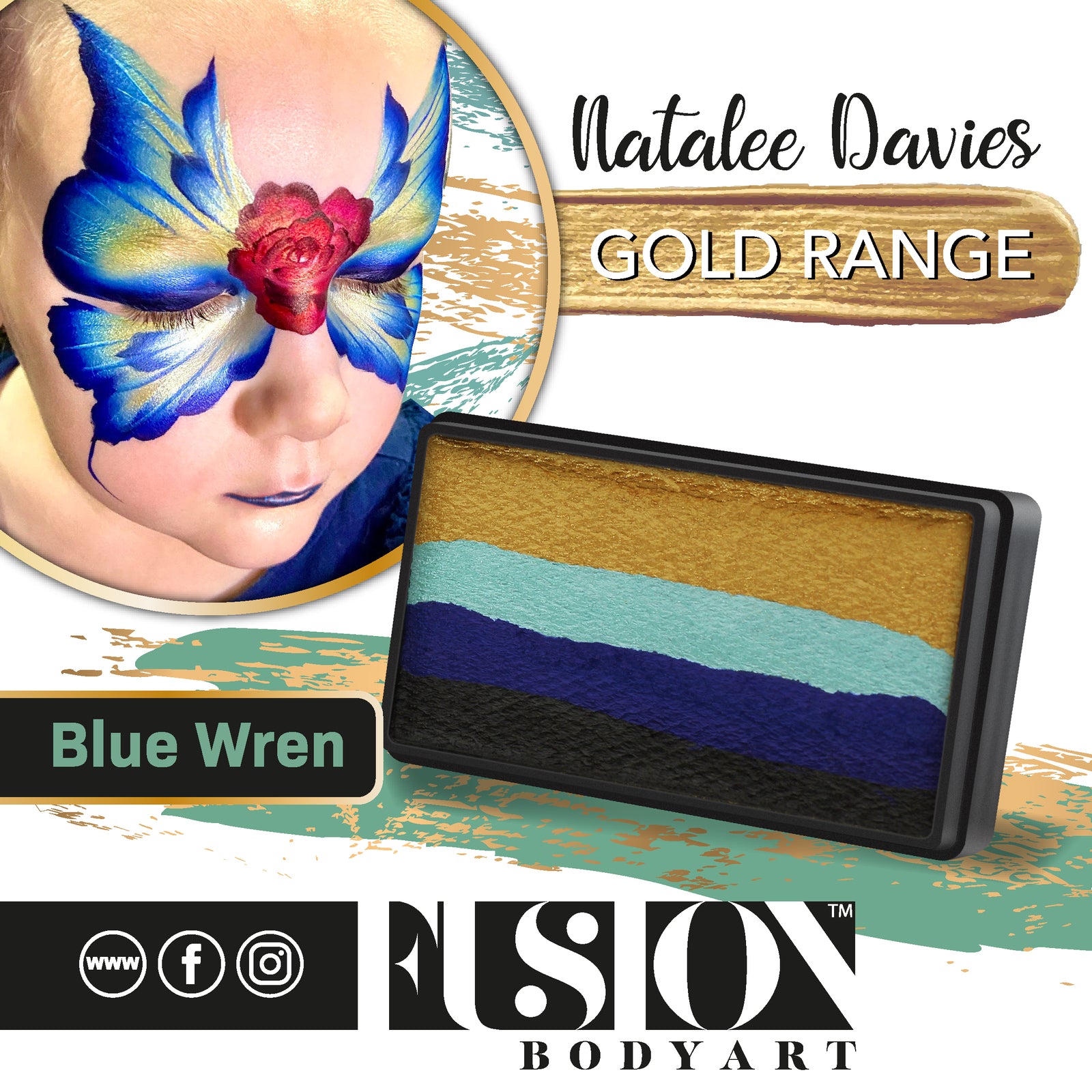 Natalee Davies Gold Range | Split Cake - Blue Wren