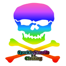 Skull Cross Bone Glitter Tattoo